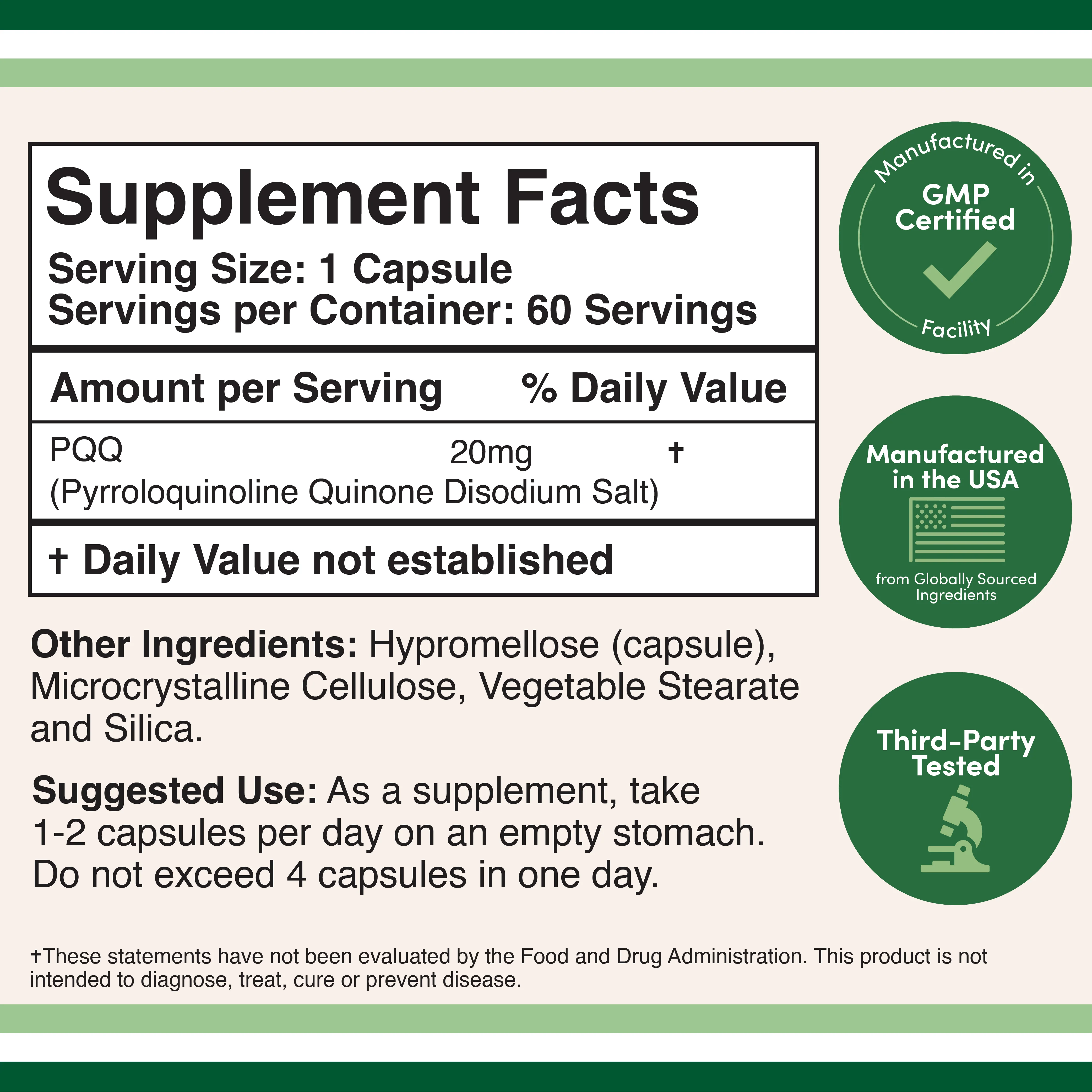 PQQ (Pyrroloquinoline quinone) Supplement - Image 2